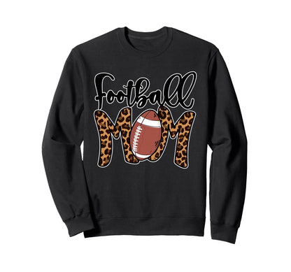 Football Mom Leopard American Sweatshirt - Novelty Apparel for Adults - T-Shirt, Sweatshirt, Hoodie