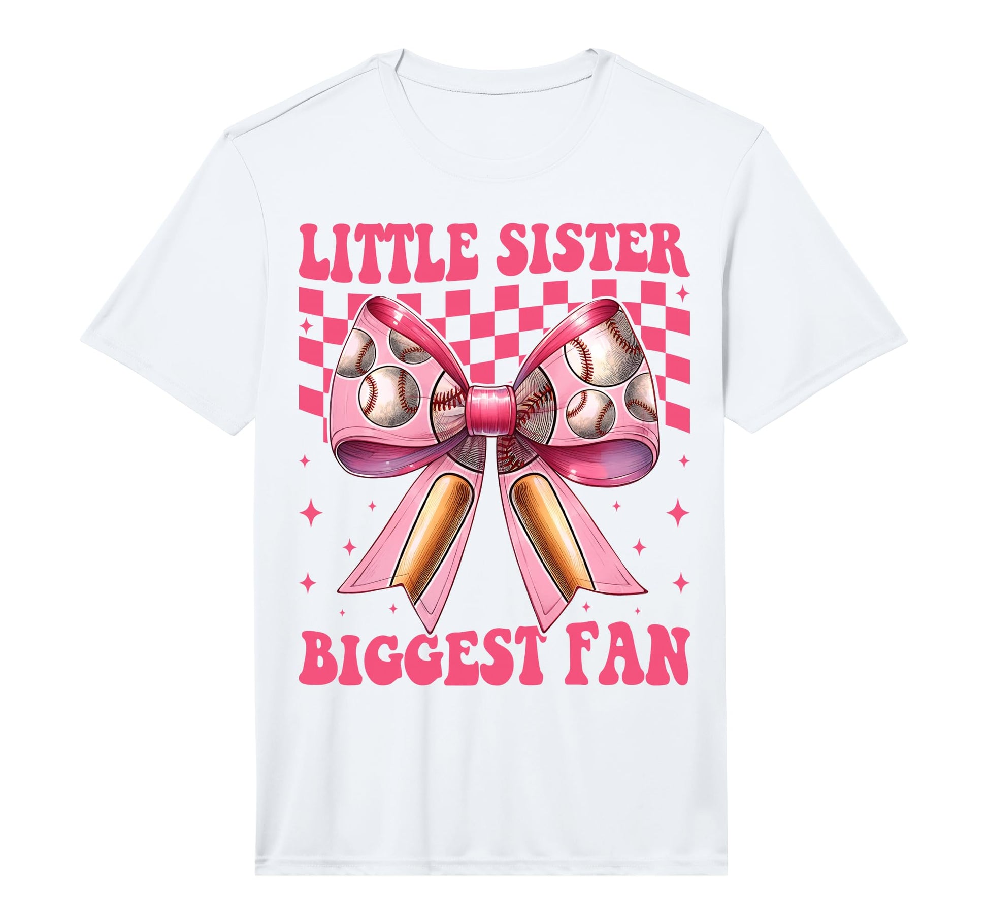 Baseball Sister Coquette Bow Little T-Shirt - Custom Art Print Unisex - T-Shirt, Sweatshirt, Hoodie