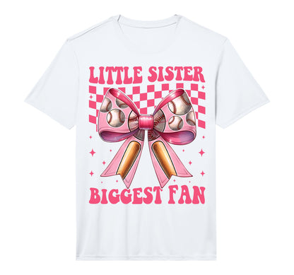 Baseball Sister Coquette Bow Little T-Shirt - Custom Art Print Unisex - T-Shirt, Sweatshirt, Hoodie