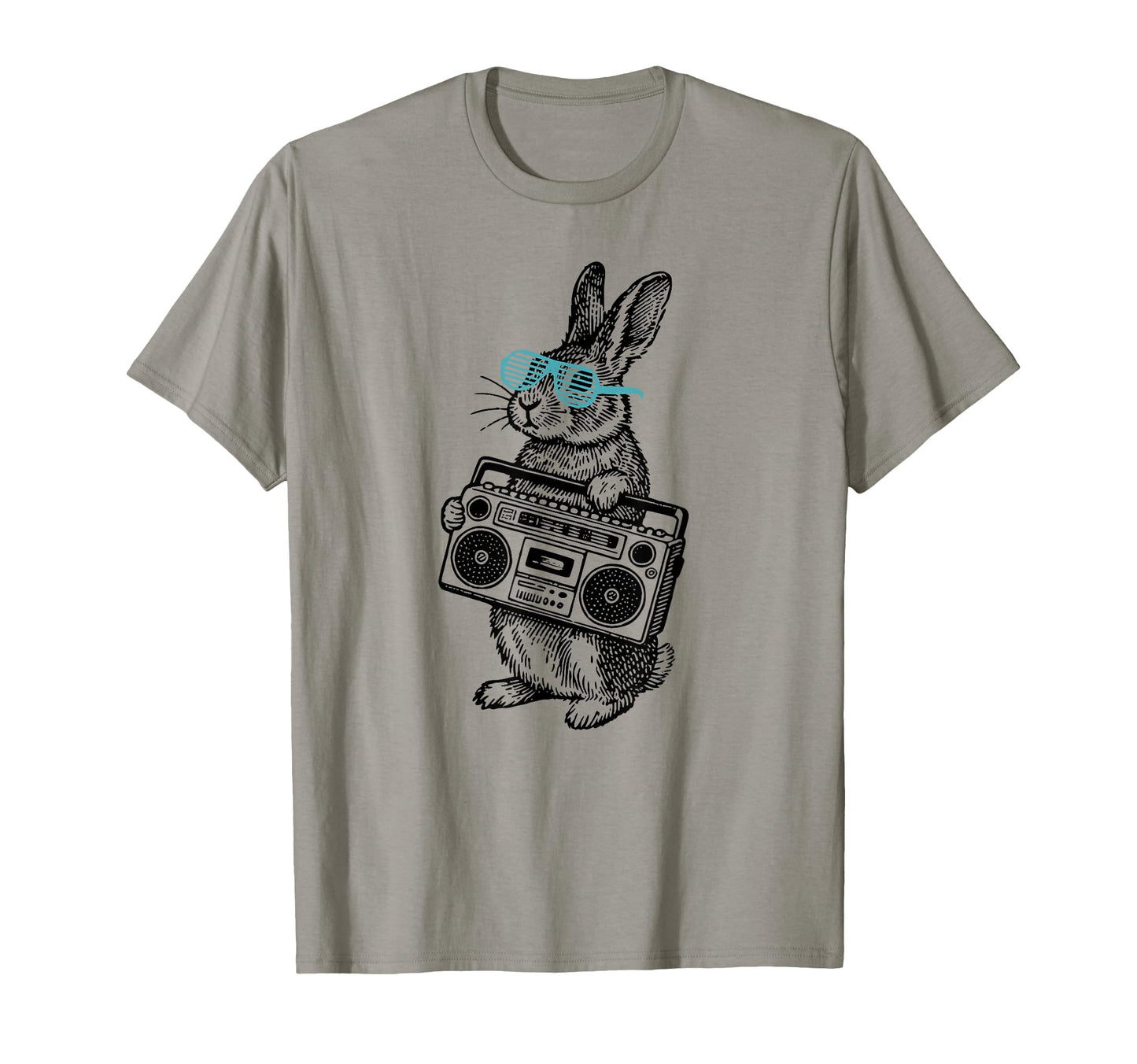 Rabbit 80S Music Player Easter Sunday T-Shirt - Minimalist Print Men Women - T-Shirt, Sweatshirt, Hoodie