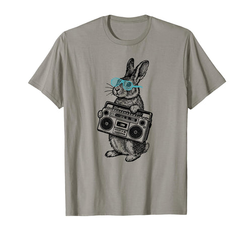Rabbit 80S Music Player Easter Sunday T-Shirt - Minimalist Print Men Women - T-Shirt, Sweatshirt, Hoodie