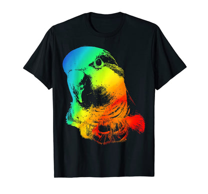 Quaker Parrot Colorful Rainbow T-Shirt - Graphic Print Unisex - T-Shirt, Sweatshirt, Hoodie