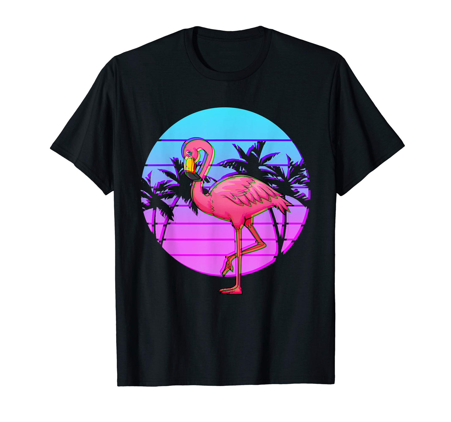 80S Flamingo Japanese Otaku T-Shirt - Fun Novelty Design Men Women - T-Shirt, Sweatshirt, Hoodie