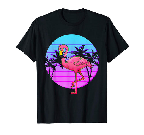 80S Flamingo Japanese Otaku T-Shirt - Fun Novelty Design Men Women - T-Shirt, Sweatshirt, Hoodie