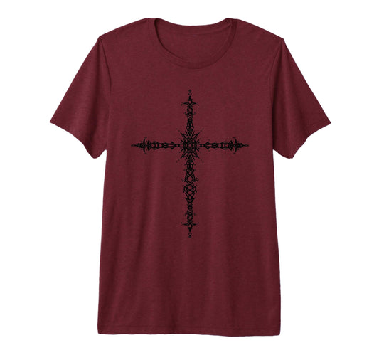 Y2K 90S Goth Cross Emo Alt Grunge Tri T-Shirt - Unique Graphic Men Women - T-Shirt, Sweatshirt, Hoodie