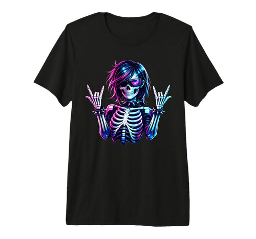 Cyberpunk Skeleton Rock Hand Goth T-Shirt - Fun Novelty Design Men Women - T-Shirt, Sweatshirt, Hoodie