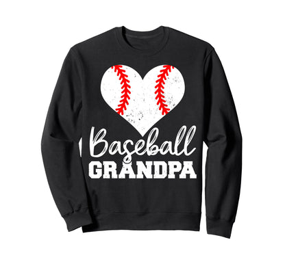 Baseball Grandpa Heart Funny Baseball Sweatshirt - Custom Art Print Unisex - T-Shirt, Sweatshirt, Hoodie