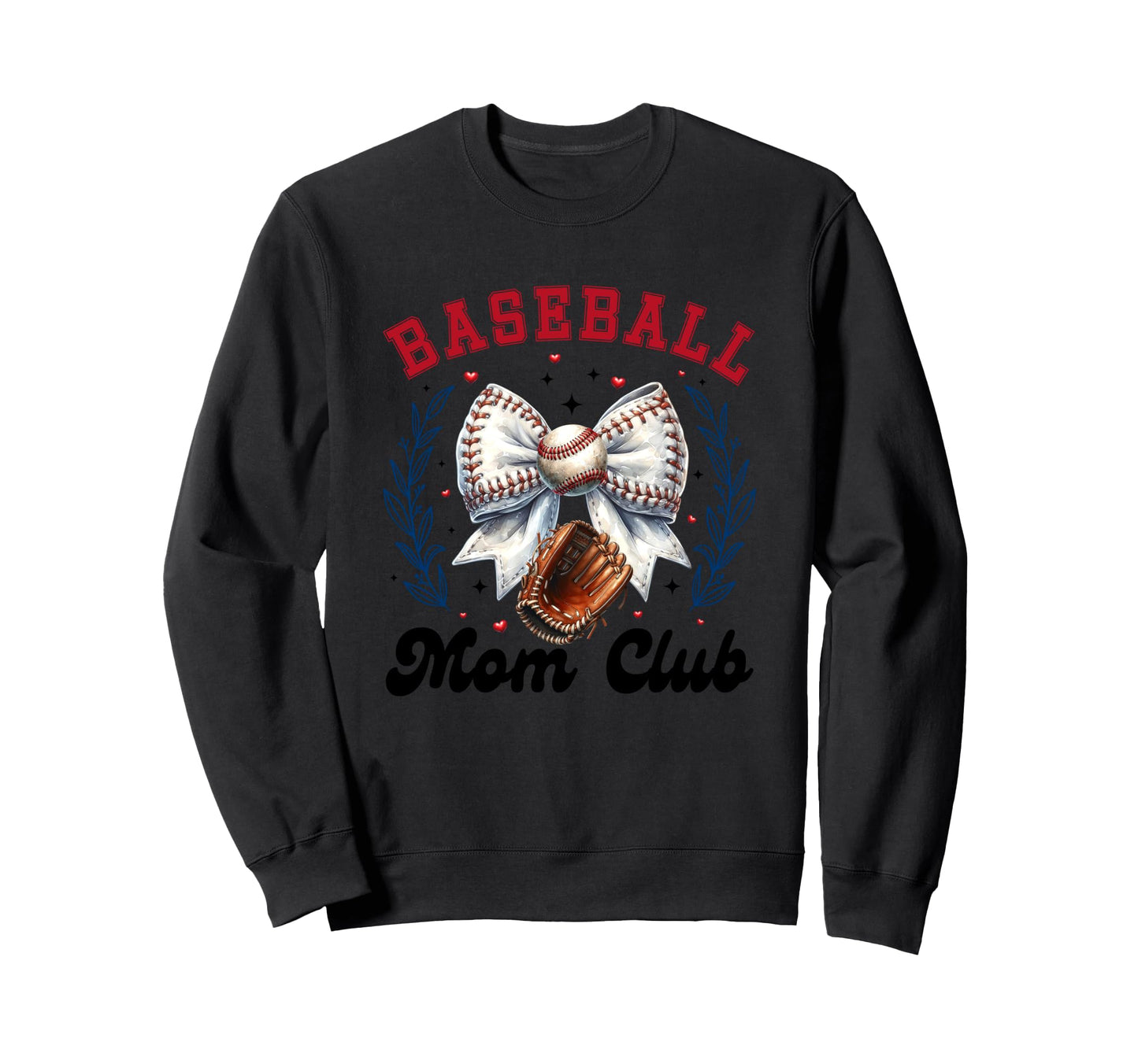 Baseball Mom Club Enthusiastic Support Sweatshirt - Unique Graphic Unisex - T-Shirt, Sweatshirt, Hoodie