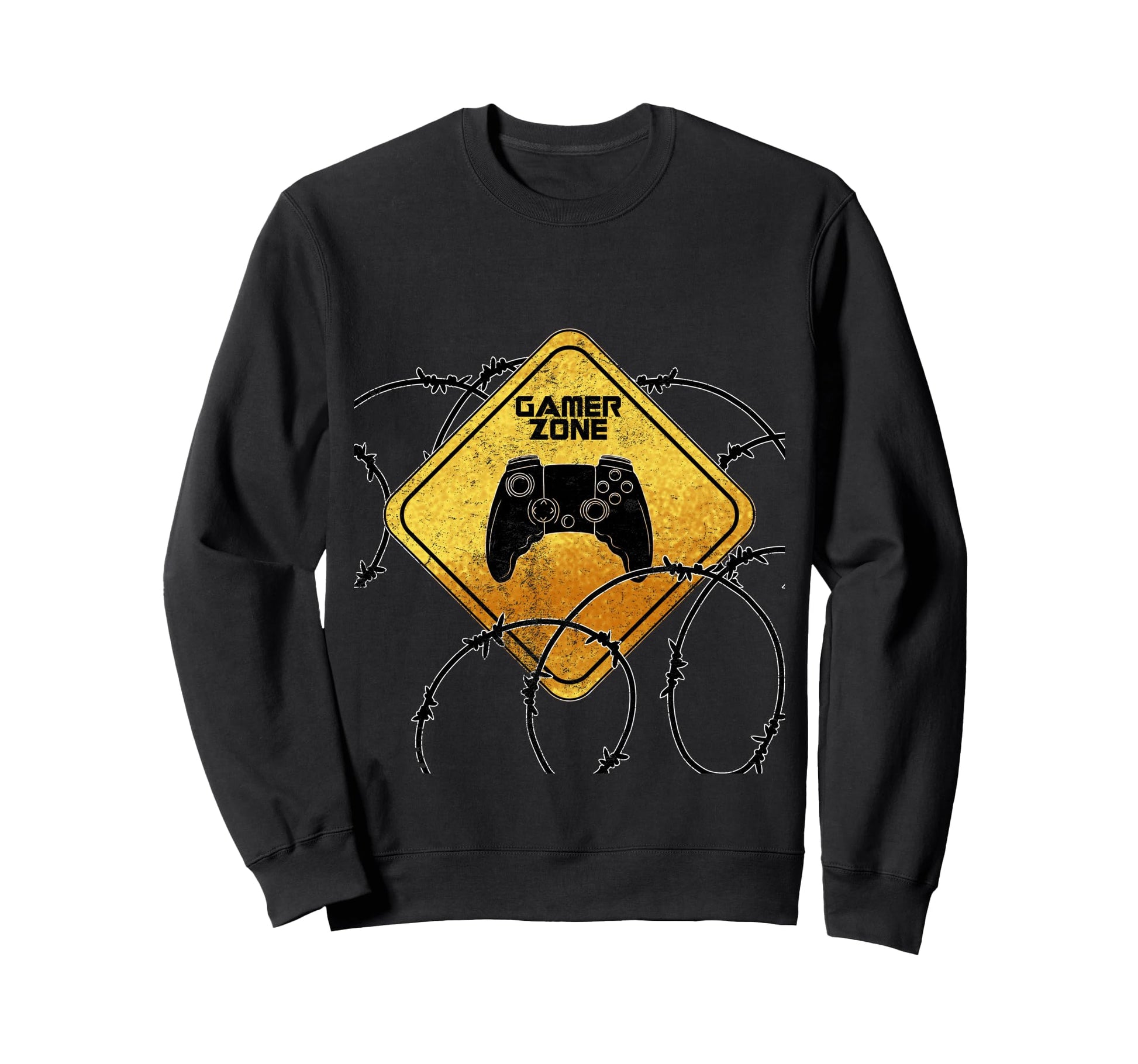 Gamer Zone Sign Funny Warning Video Sweatshirt - Graphic Print Men Women - T-Shirt, Sweatshirt, Hoodie