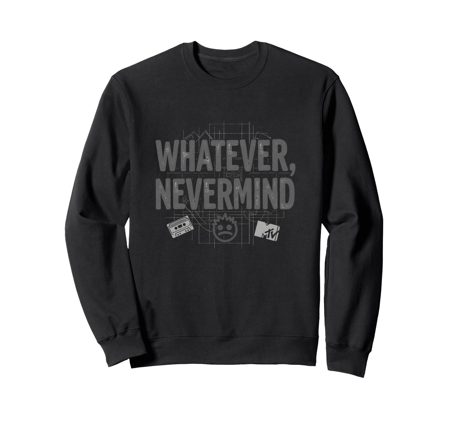 Whatever Nevermind Gen X Nostalgic Sweatshirt - Aesthetic Graphic Unisex - T-Shirt, Sweatshirt, Hoodie