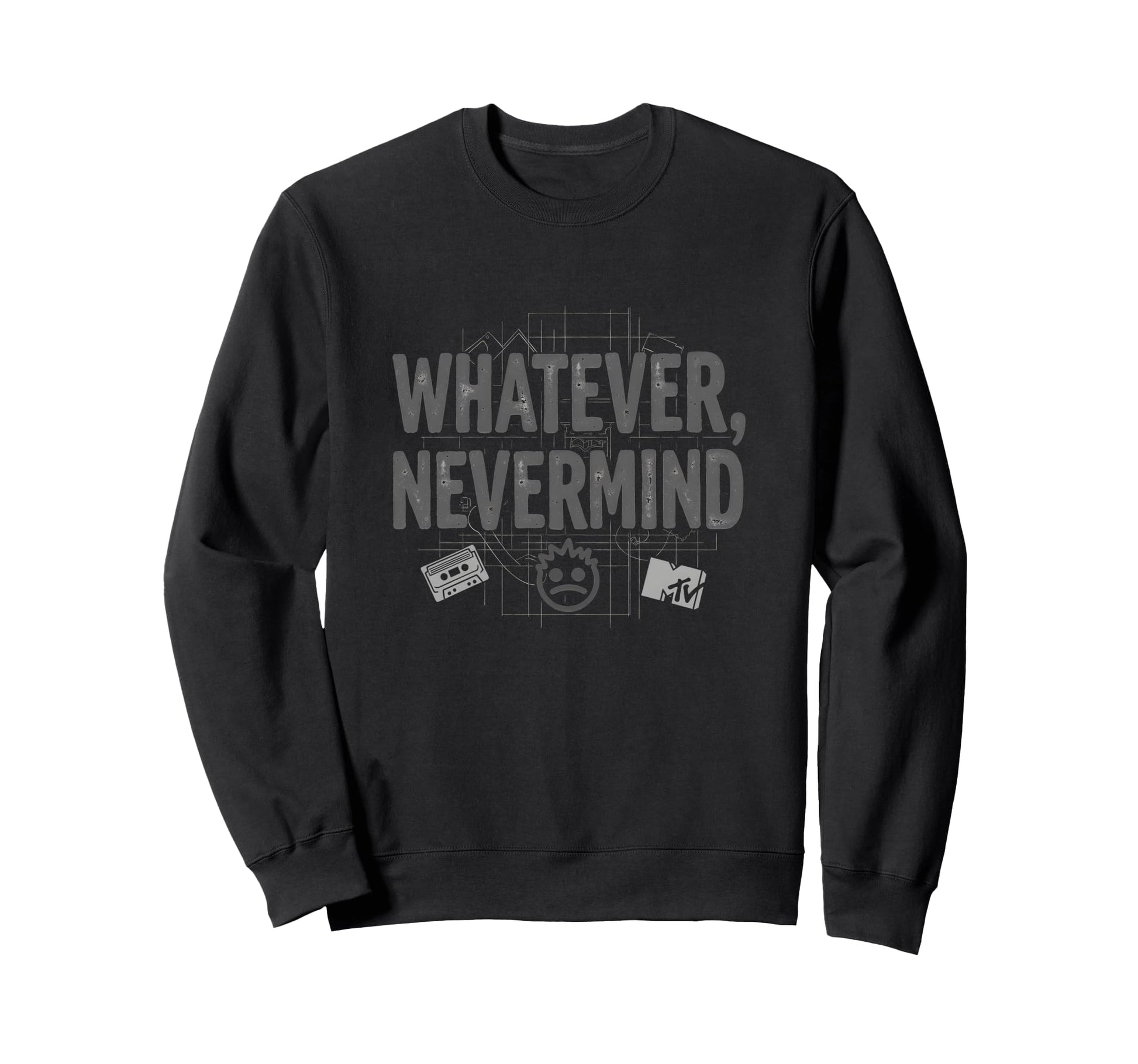Whatever Nevermind Gen X Nostalgic Sweatshirt - Aesthetic Graphic Unisex - T-Shirt, Sweatshirt, Hoodie