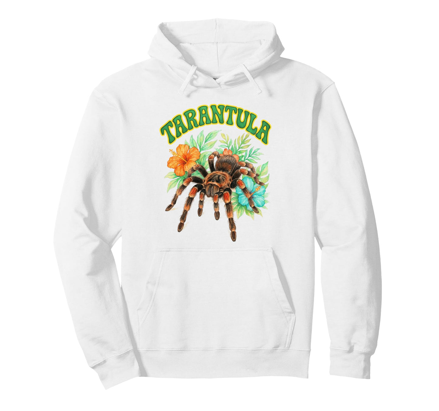 Tarantula Groovy Floral Tarantula Hoodie - Casual Everyday Wear for Adults - T-Shirt, Sweatshirt, Hoodie