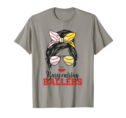 Busy Raising Ballers Baseball T-Shirt - Custom Art Print for Adults - T-Shirt, Sweatshirt, Hoodie