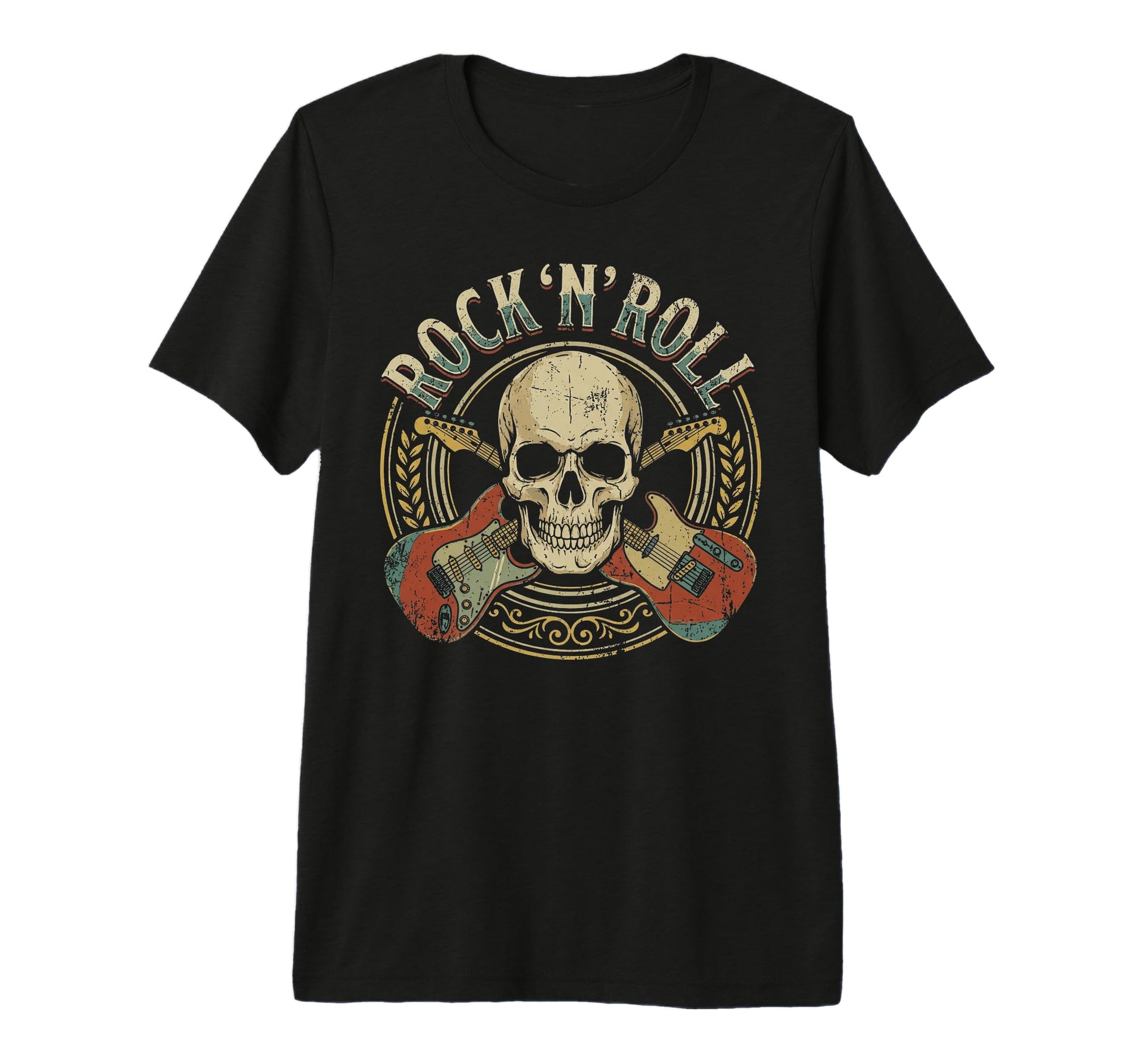 Rock And Roll Skull Electric Guitar T-Shirt - Minimalist Print for Adults - T-Shirt, Sweatshirt, Hoodie