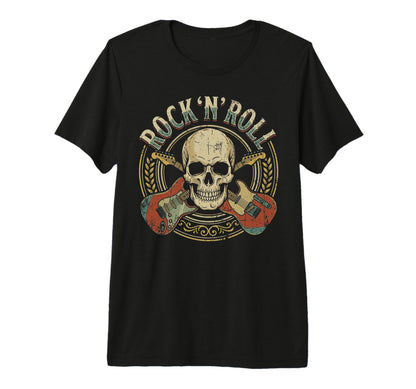 Rock And Roll Skull Electric Guitar T-Shirt - Minimalist Print for Adults - T-Shirt, Sweatshirt, Hoodie