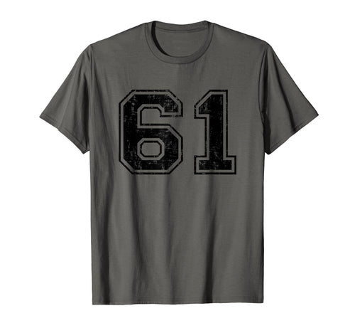 Number 61 Varsity Distressed Sport T-Shirt - Streetwear Style for Adults - T-Shirt, Sweatshirt, Hoodie