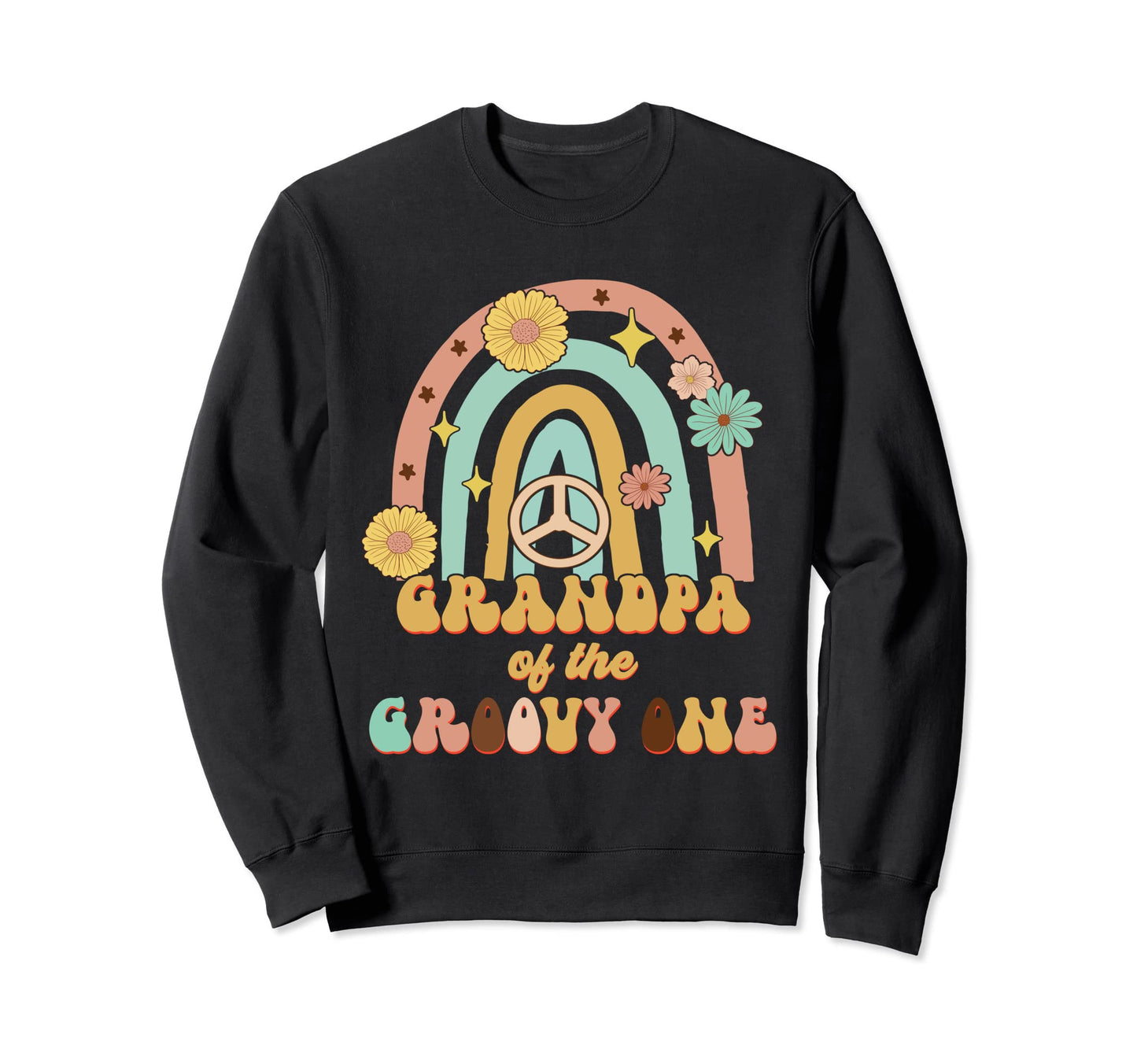 Boho Grandpa Groovy One 1St Birthday Sweatshirt - Novelty Apparel Unisex - T-Shirt, Sweatshirt, Hoodie
