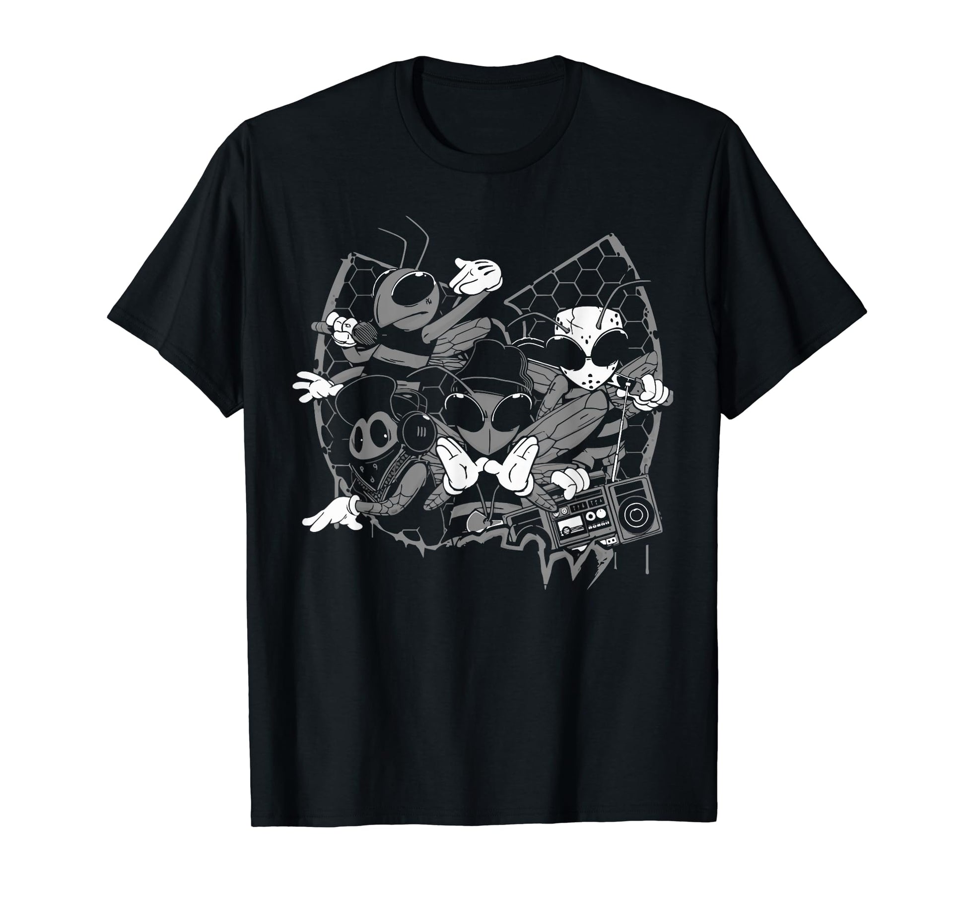Bees Hip Hop Old School Music Lover Rap T-Shirt - Graphic Print Men Women - T-Shirt, Sweatshirt, Hoodie