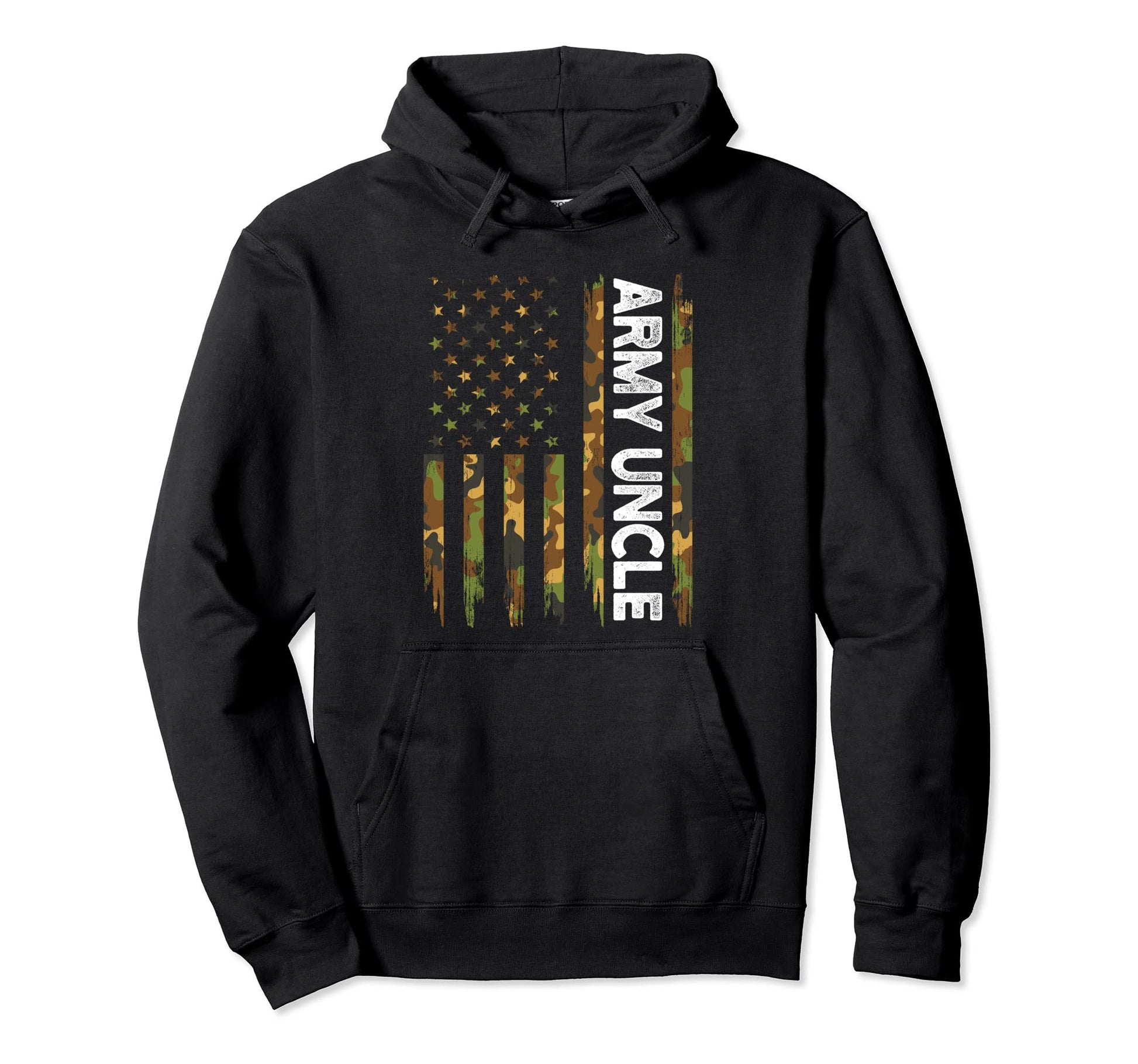 Army Uncle American Flag Camouflage Hoodie - Aesthetic Graphic Unisex - T-Shirt, Sweatshirt, Hoodie