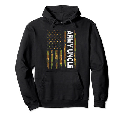 Army Uncle American Flag Camouflage Hoodie - Aesthetic Graphic Unisex - T-Shirt, Sweatshirt, Hoodie