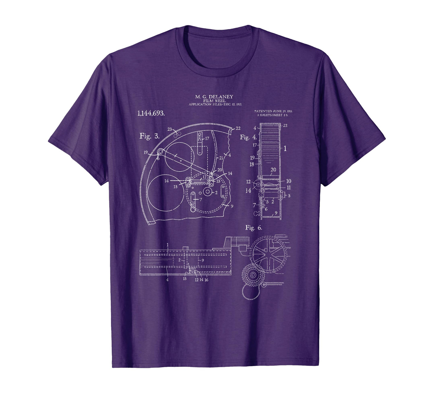 Film Reel Patent Camera Filmmaker T-Shirt - Novelty Apparel Men Women - T-Shirt, Sweatshirt, Hoodie