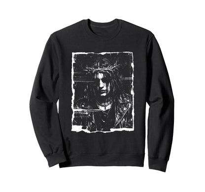Gothic Messiah Crown Thorns Rocker Sweatshirt - Custom Art Print for Adults - T-Shirt, Sweatshirt, Hoodie