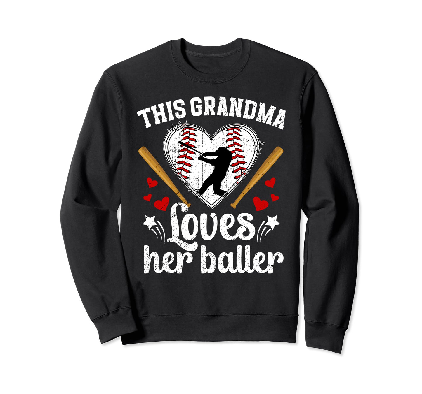 Baseball Grandma Loves Her Sweatshirt - Aesthetic Graphic for Adults - T-Shirt, Sweatshirt, Hoodie