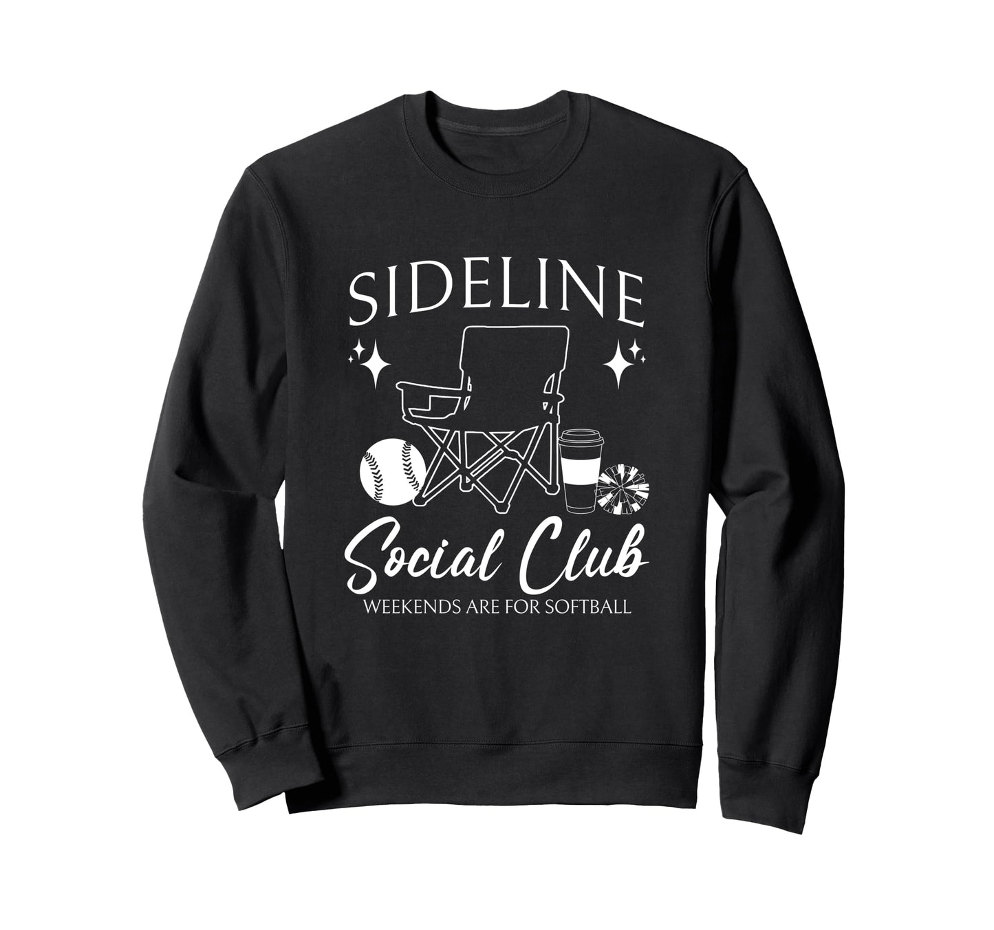 Sideline Social Club Softball Mom Game Sweatshirt - Graphic Print Unisex - T-Shirt, Sweatshirt, Hoodie