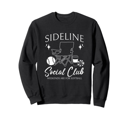 Sideline Social Club Softball Mom Game Sweatshirt - Graphic Print Unisex - T-Shirt, Sweatshirt, Hoodie