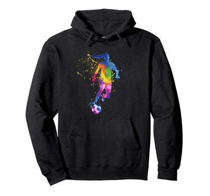 Colorful Funny Soccer Player Fan Dad Mom Hoodie - Graphic Print for Adults - T-Shirt, Sweatshirt, Hoodie