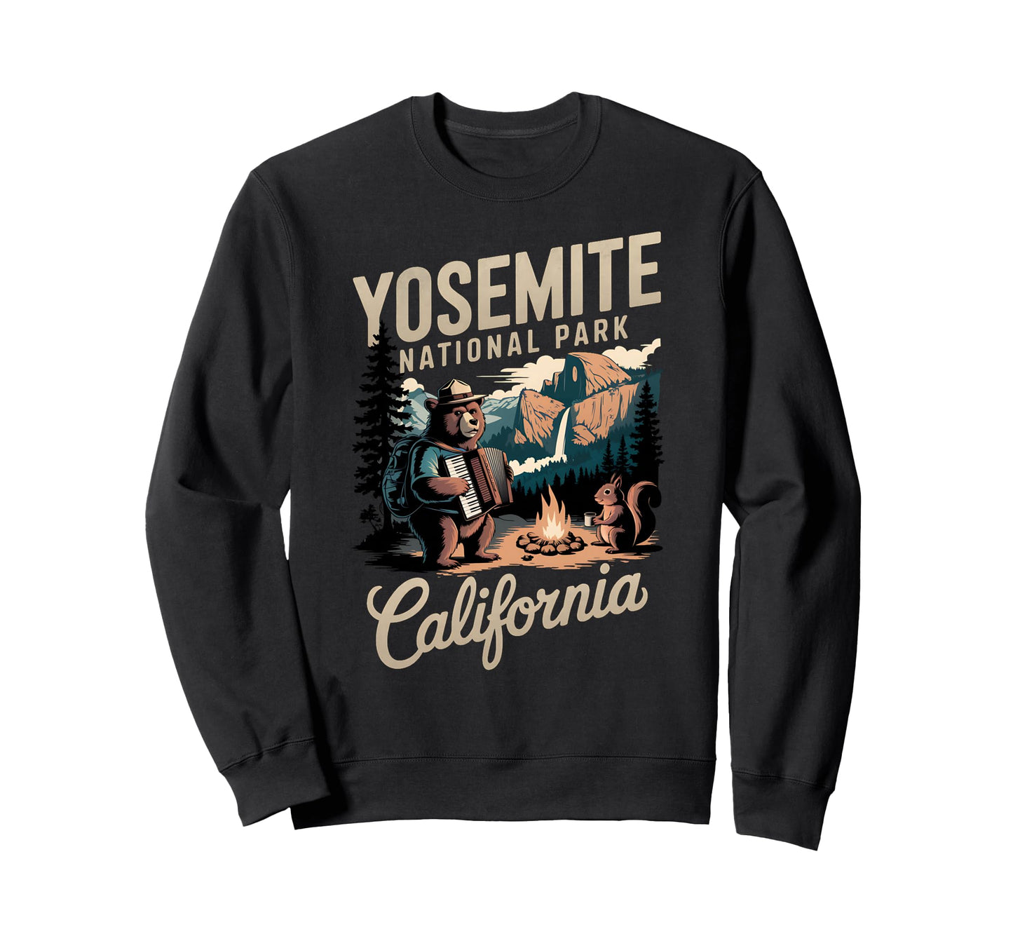 Travel Adventure Yosemite Sweatshirt - Aesthetic Graphic for Adults - T-Shirt, Sweatshirt, Hoodie