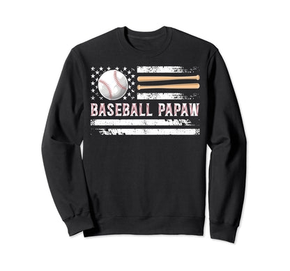 Baseball Papaw Baseball Player Sweatshirt - Fun Novelty Design for Adults - T-Shirt, Sweatshirt, Hoodie