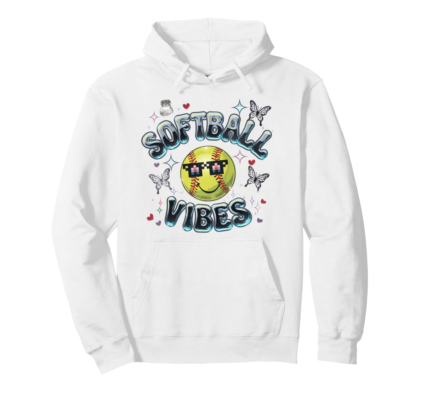 Softball Vibes Groovy Game Day Hoodie - Streetwear Style Men Women - T-Shirt, Sweatshirt, Hoodie