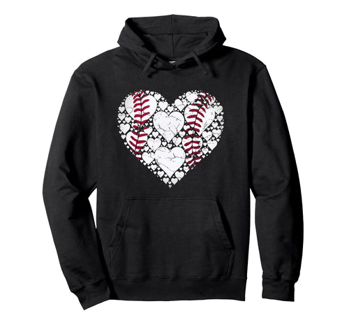 Baseball Heart Love Game Sports Fan Game Hoodie - Streetwear Style Unisex - T-Shirt, Sweatshirt, Hoodie