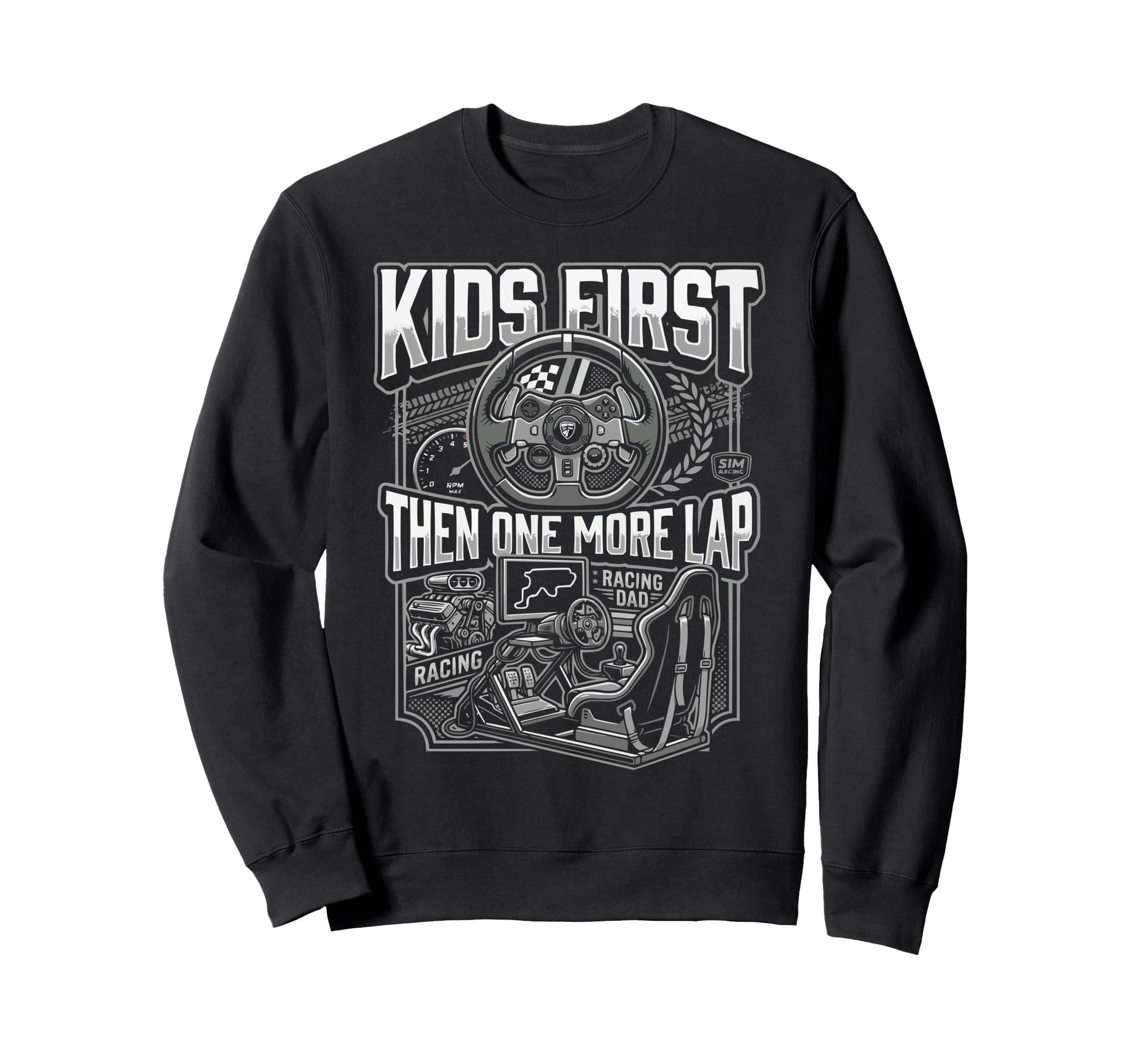 Sim Racing Dad Virtual Racing Game Sweatshirt - Novelty Apparel Unisex - T-Shirt, Sweatshirt, Hoodie