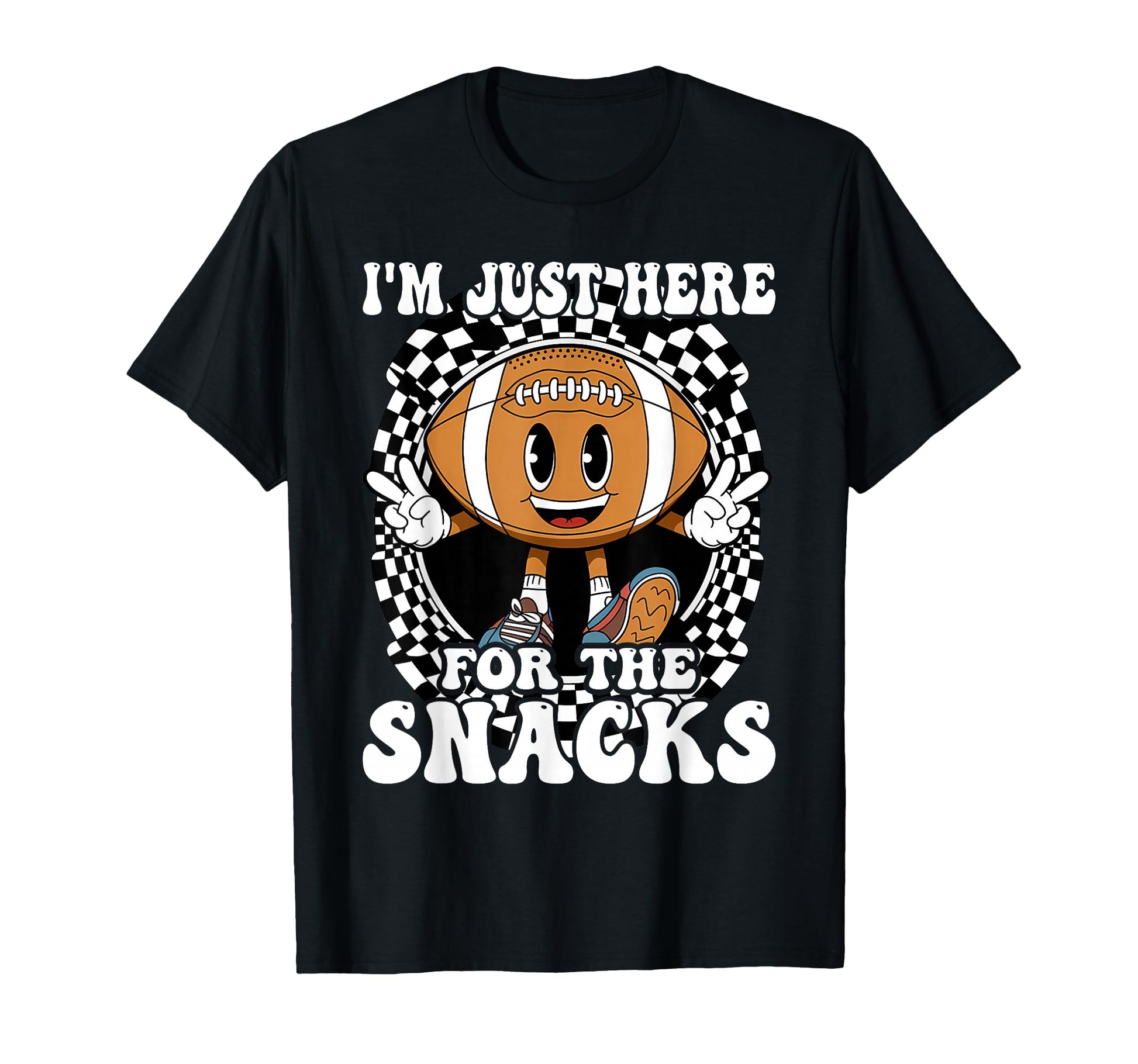 Im Just Here Snacks Football Mom Game Day T-Shirt - Minimalist Print Unisex - T-Shirt, Sweatshirt, Hoodie