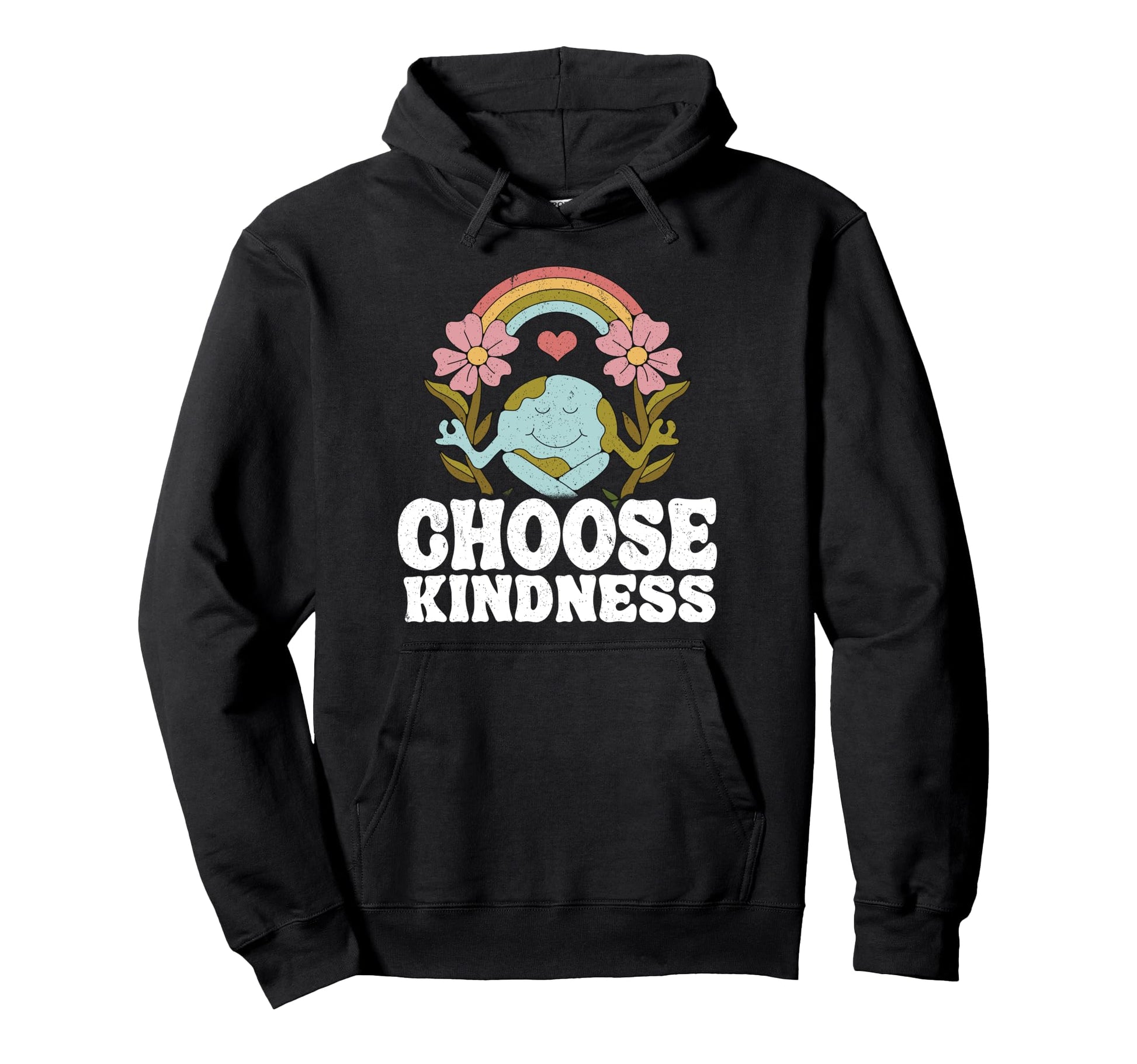 Positive Rainbow Peace Hippie Choose Hoodie - Unique Graphic Unisex - T-Shirt, Sweatshirt, Hoodie