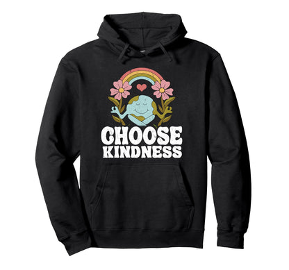 Positive Rainbow Peace Hippie Choose Hoodie - Unique Graphic Unisex - T-Shirt, Sweatshirt, Hoodie