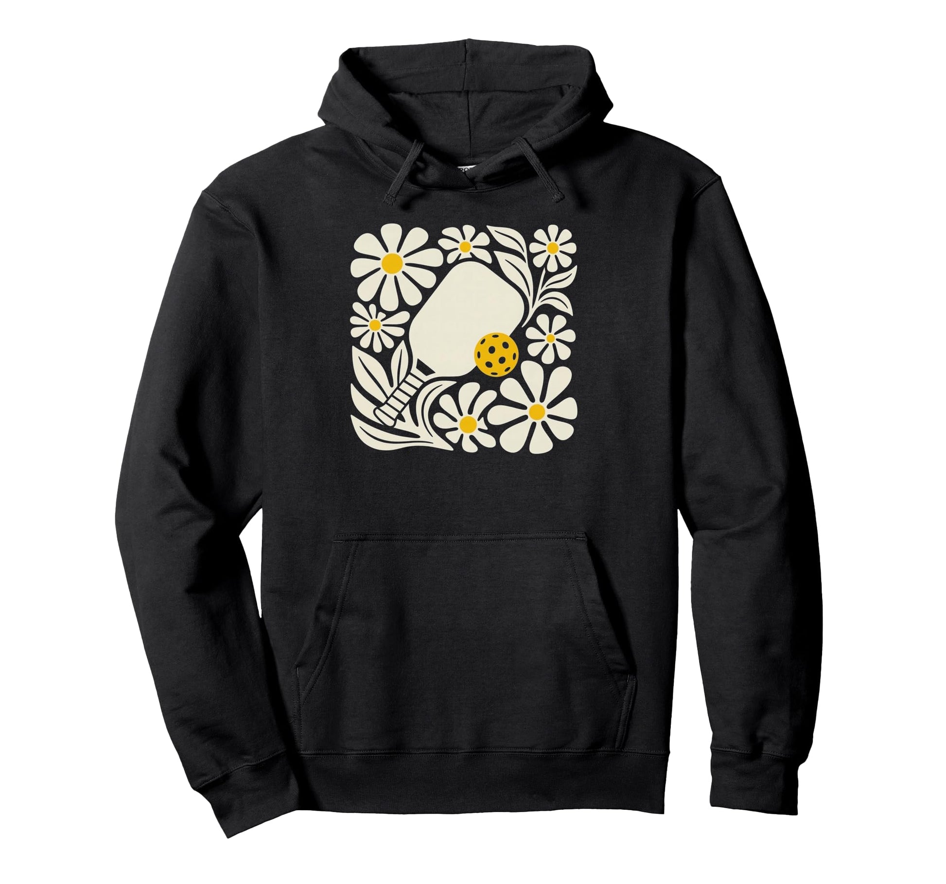 Boho Pickleball Pickleballer Floral Art Hoodie - Fun Novelty Design Unisex - T-Shirt, Sweatshirt, Hoodie