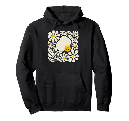 Boho Pickleball Pickleballer Floral Art Hoodie - Fun Novelty Design Unisex - T-Shirt, Sweatshirt, Hoodie