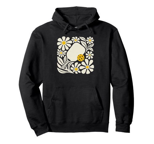 Boho Pickleball Pickleballer Floral Art Hoodie - Fun Novelty Design Unisex - T-Shirt, Sweatshirt, Hoodie