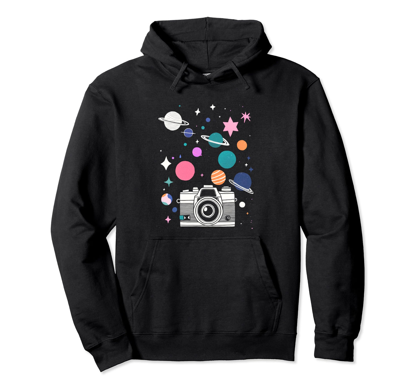 Artsy Galaxy Cosmic Camera Photograph Hoodie - Graphic Print Unisex - T-Shirt, Sweatshirt, Hoodie