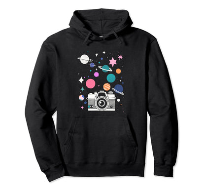 Artsy Galaxy Cosmic Camera Photograph Hoodie - Graphic Print Unisex - T-Shirt, Sweatshirt, Hoodie