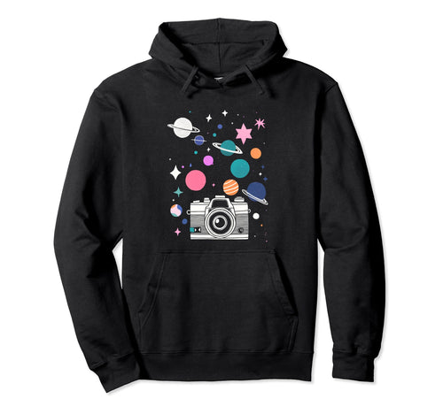 Artsy Galaxy Cosmic Camera Photograph Hoodie - Graphic Print Unisex - T-Shirt, Sweatshirt, Hoodie