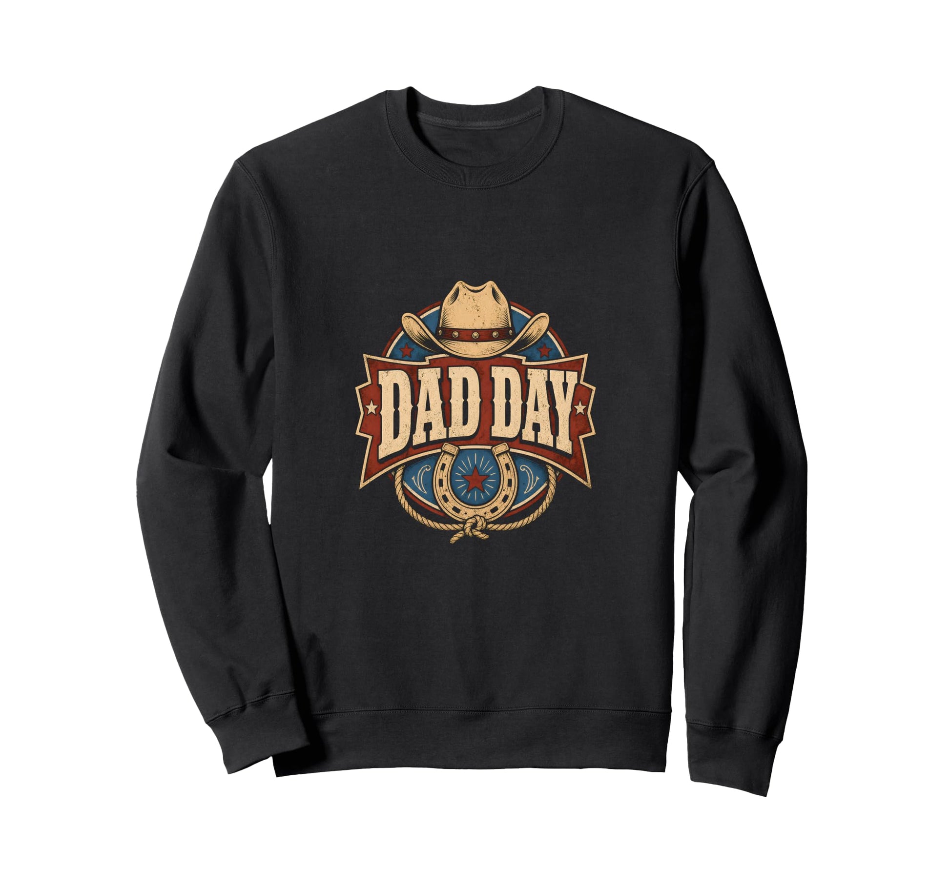 Dad Day Western Dad Cowboy Emblem Sweatshirt - Trendy Graphic Unisex - T-Shirt, Sweatshirt, Hoodie