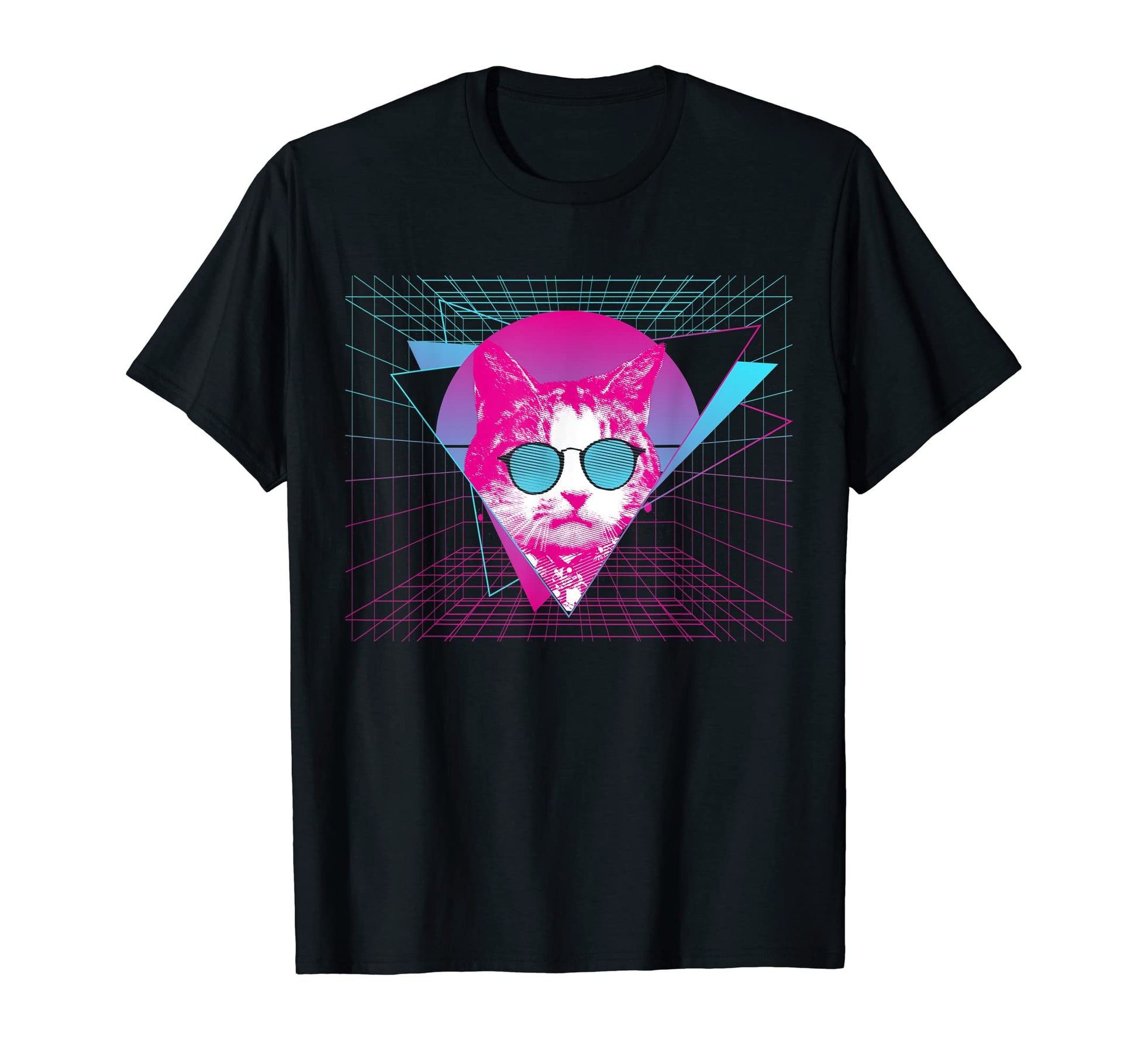 Funny Cat Vaporwave Aesthetic T-Shirt - Fun Novelty Design for Adults - T-Shirt, Sweatshirt, Hoodie