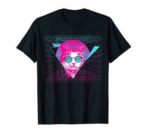 Funny Cat Vaporwave Aesthetic T-Shirt - Fun Novelty Design for Adults - T-Shirt, Sweatshirt, Hoodie