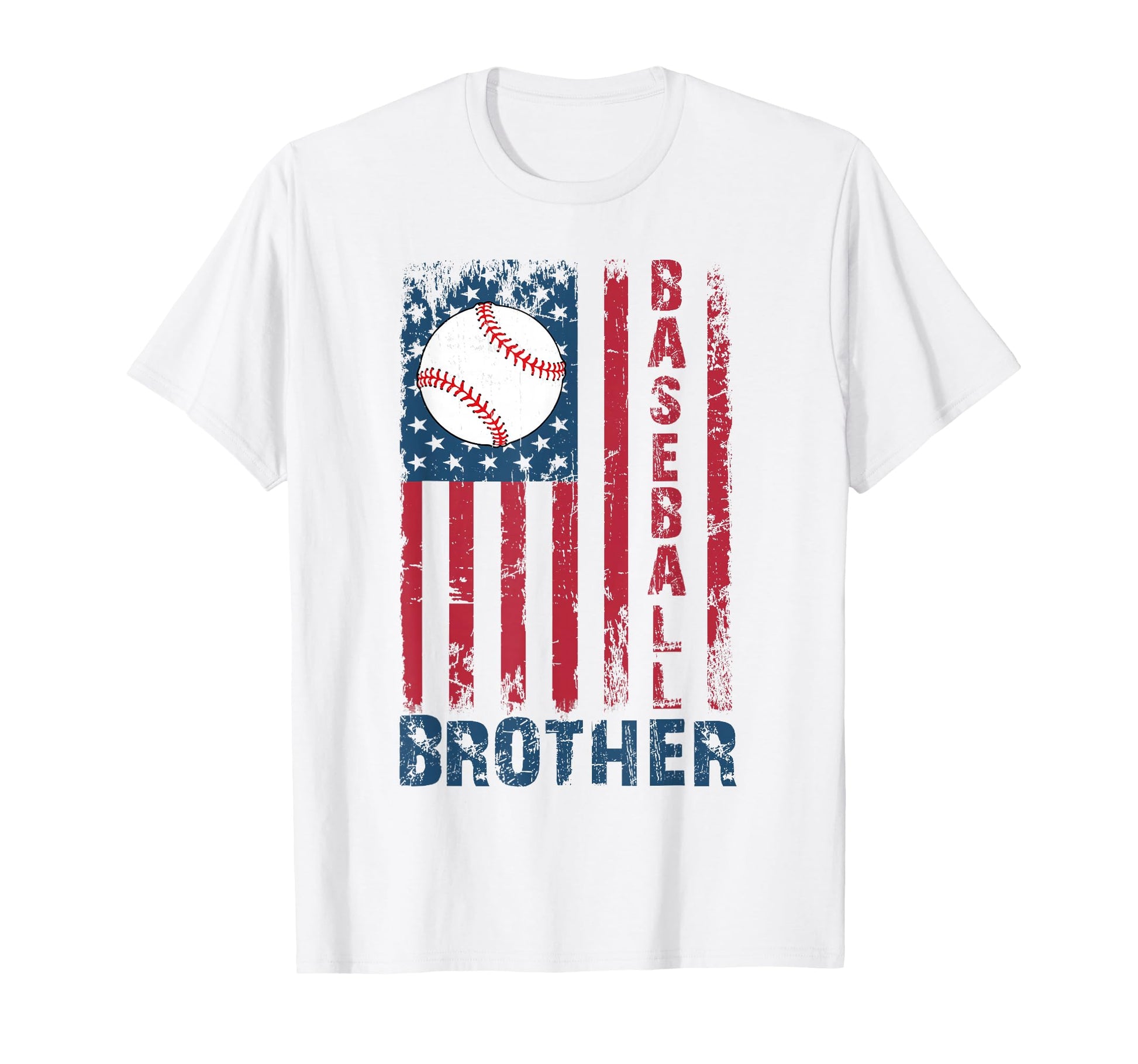 Baseball Brother American Us Flag T-Shirt - Fun Novelty Design Men Women - T-Shirt, Sweatshirt, Hoodie