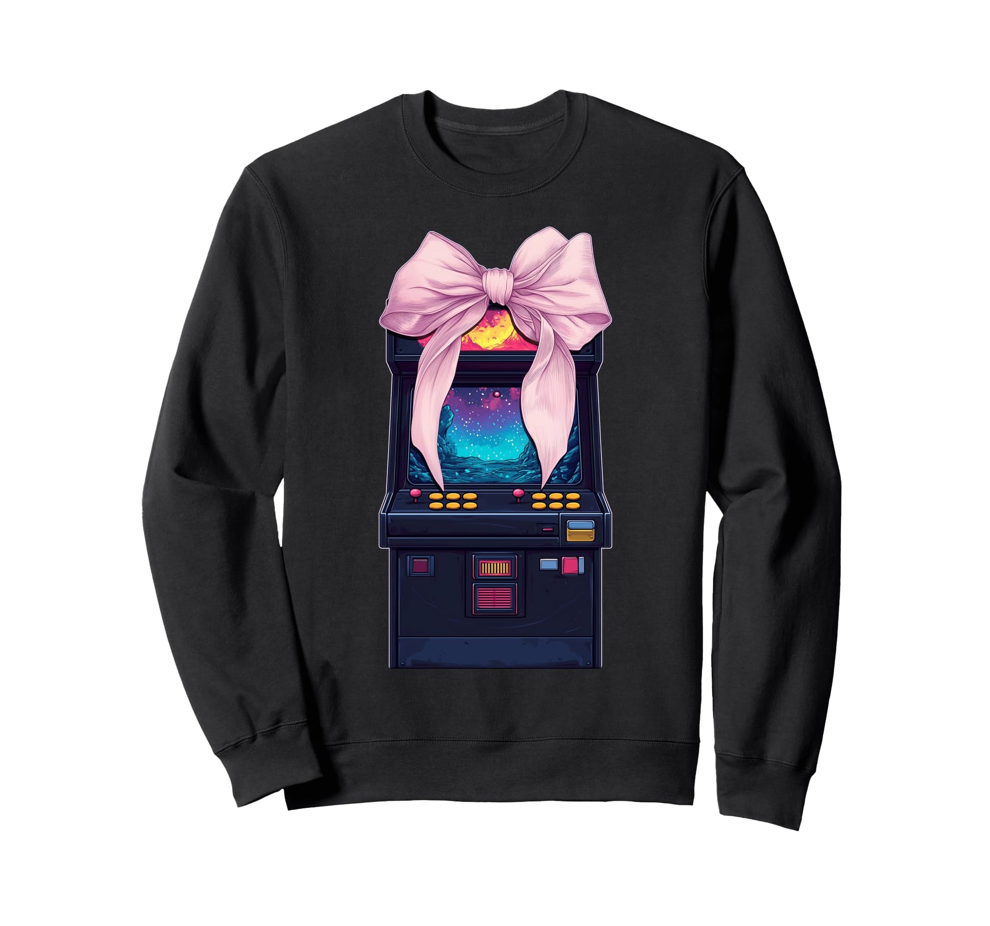 Coquette Bow Arcade Gaming Gamer Sweatshirt - Unique Graphic for Adults - T-Shirt, Sweatshirt, Hoodie