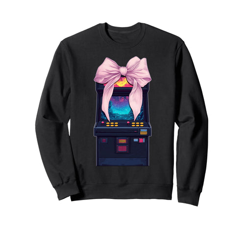 Coquette Bow Arcade Gaming Gamer Sweatshirt - Unique Graphic for Adults - T-Shirt, Sweatshirt, Hoodie
